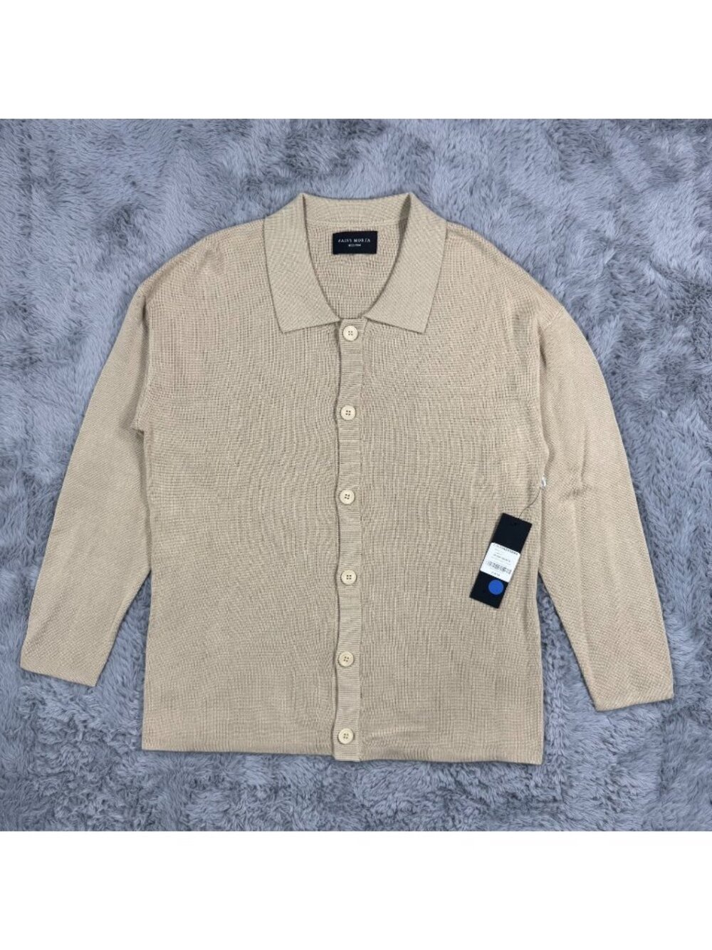 Culture Kings Saint Morta Button-Up Shirt Men M Beige Viscose Knitted Streetwear
